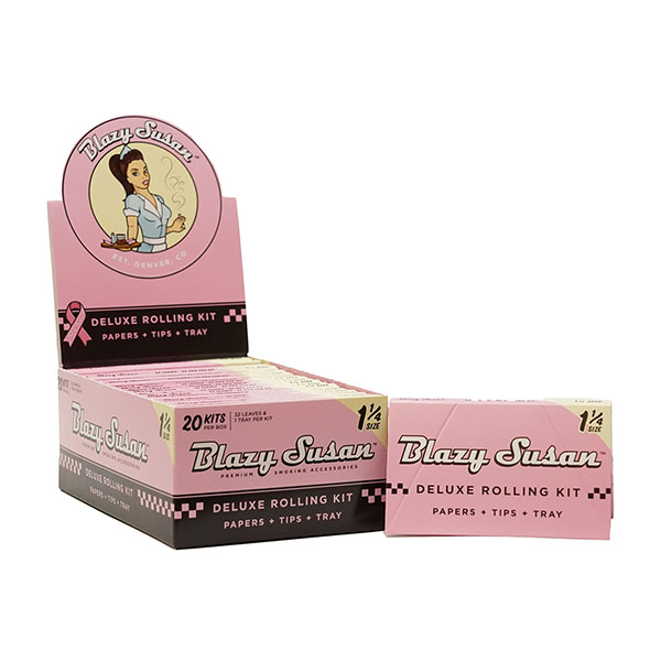 Blazy Susan Pink Rolling Papers 1 1/4 Deluxe Rolling Kit 2個セット